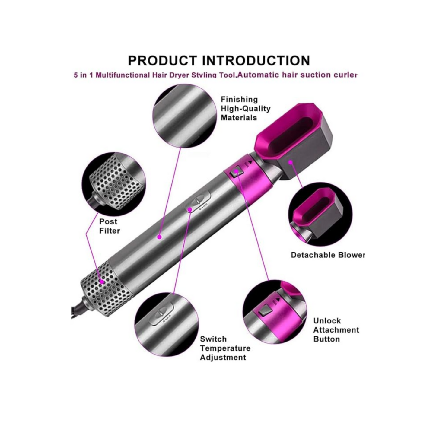 New 5 In 1 Hair Professional Hair Styler