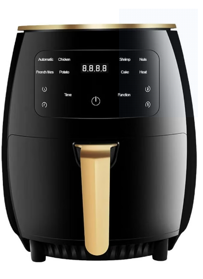 Golden Crest Extra Large Digital Touch Multi-Function Air Fryer 6L Black 2400W Non-Stick Bucket & Temperature Control. Perfect for Frying, Grilling, Baking, Toasting, Vegetables, French Fries and More