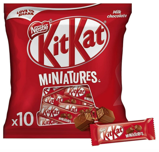 KitKat Nestle Miniatures Crispy Wafer Finger Covered With Milk Chocolate 110g