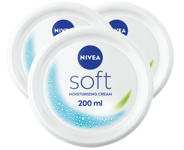 NIVEA Moisturising Cream, Soft Refreshing for Face Body Hands, Fast Absorbing, Jar 3x200ml