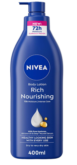 NIVEA Body Lotion for Dry to Very Dry Skin, Rich Nourishing, 5in1 Complete Care, 48H Intense Moisture, 400ml